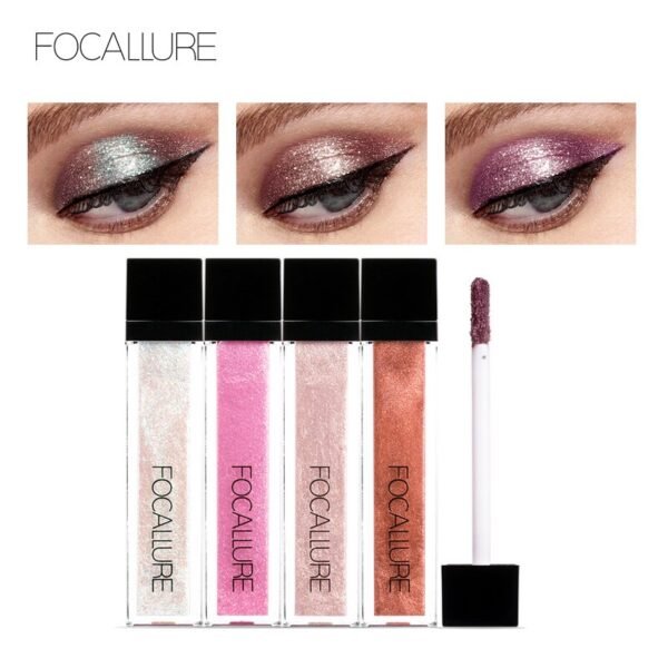 FOCALLURE 14 Farben Flüssigkeit Pigment Lidschatten Ozean Licht Wasserdicht Glitter Schimmer Highlighter Erhellen Make-Up Flüssigkeit Lidschatten - Image 2