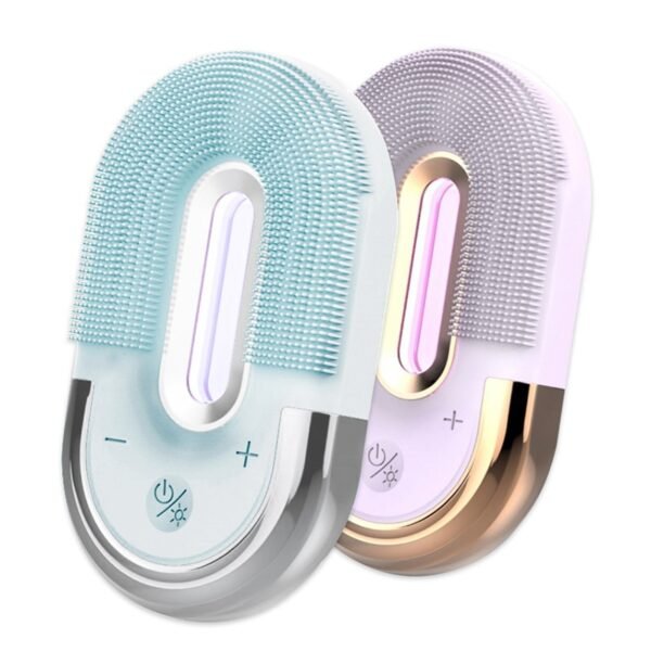 Face Cleaning Brush Ultrasonic Cleaner Electric IPX-7 Vibration Massager Wireless Charger Case Facial Silicone Cleansing Brush - Image 4