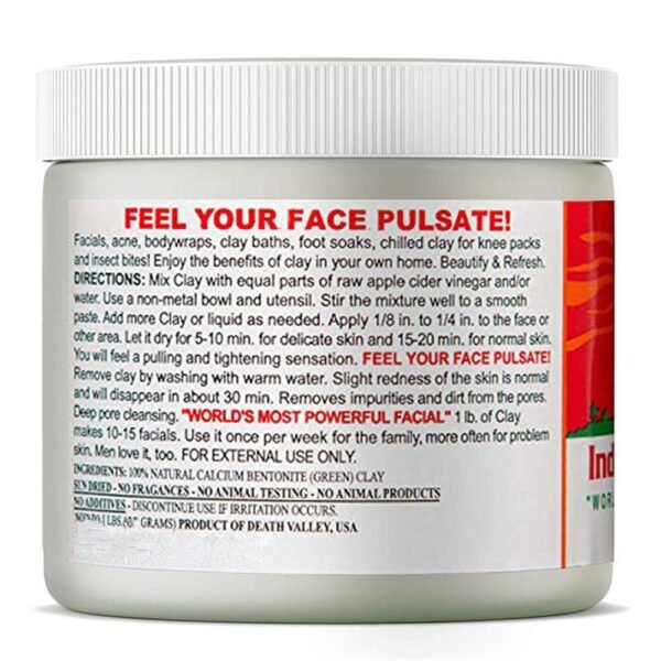 Skin Care Indian Healing Clay Facial Mask Blackhead Remover Deep Cleansing Brightens Skin Tone Shrink Pores Moisturizing Masks - Image 4