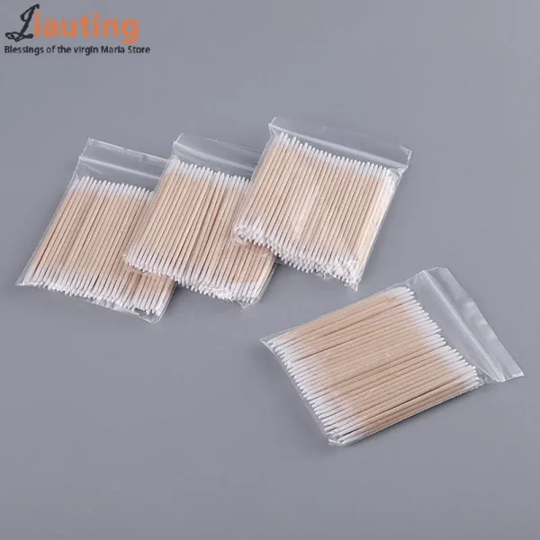 100Pcs Disposable Double Head Cotton Swab Women Makeup Cotton Bud Tip For Medical Wood Stick Nose Ears Cleaning Health Care Tool - Image 2