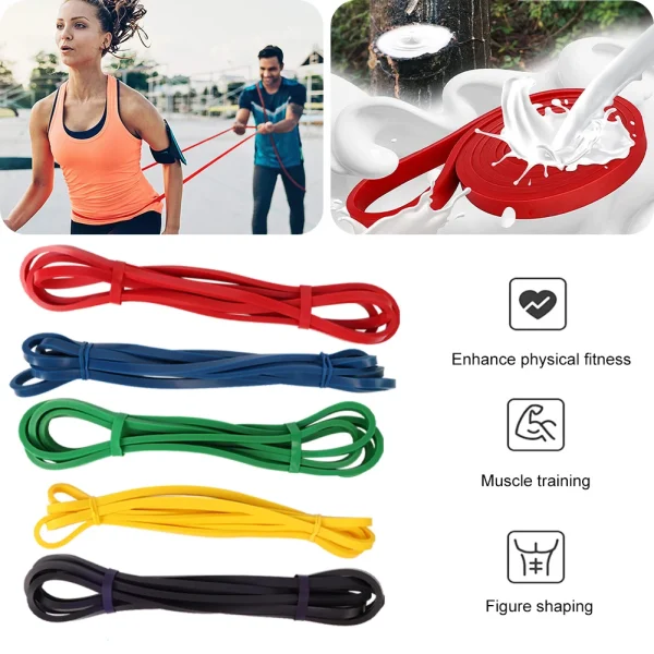 1PC Latex Resistance Bands Fitness Rubber band for Yoga Pilates Training Expander Elastic Strength Loop Bands for Gym Sport - Image 2