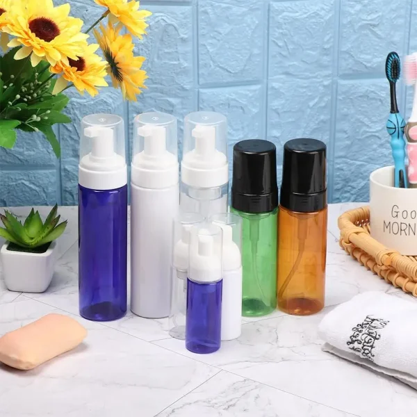 1PC New Home Bath Supplies Plastic Shampoo Shower Gel Clear Foaming Bottle Liquid Pump Container Soap Dispenser