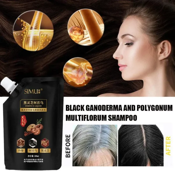 200ml Polygonum Multiflorum Shampoo Hair Cleaning Cream Anti-hair Loss Shampoo Care Remedy Hair Hair Nourishing Gray B5U3