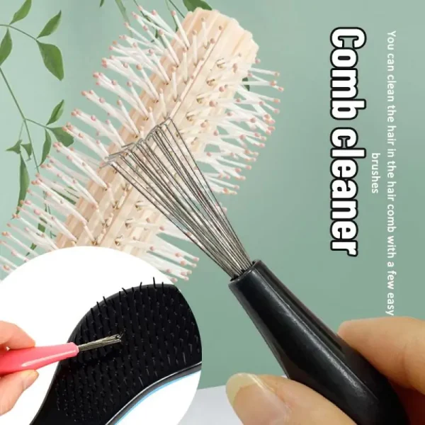 2pcs Comb Hair Brush Cleaner Plastic Handle Cleaning Brush Remover Embedded Beauty Tools Cleaning Products Cleaning Supplies