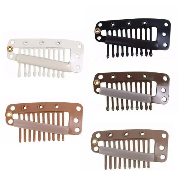 3.8cm 10 Teeth Strong Chunni Clips With Safety Pins Metal Baking Varnish DIY Hair Clip Fix Your Wig Multipurpose Hair Accessorie - Image 5