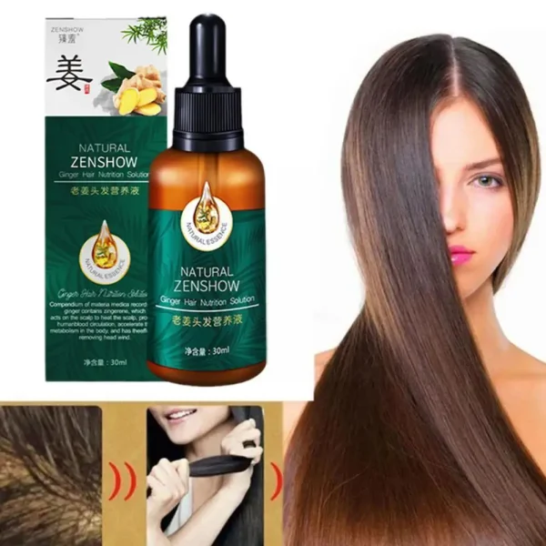 30ml Ginger Growth Liquid Anti Hair Loss Herbal Fast Prevent Essence Care Hair Loss Essential Oil P2E1