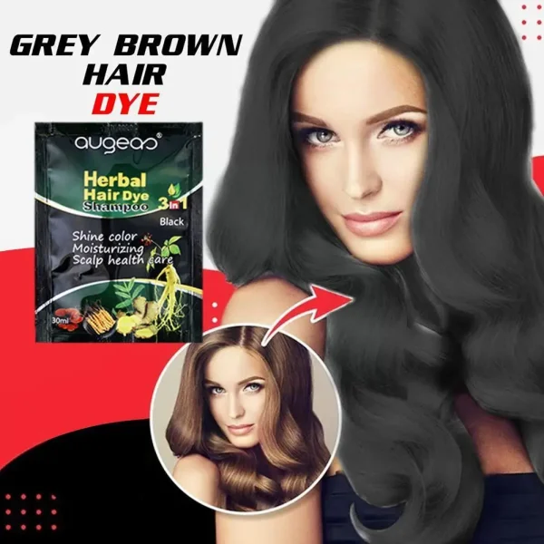 30ml Herbal Hair Dye Shampoo Shine Color Moisturzing Health Shampoo Scalp Natural Cover Black Care Dye Hair B2W1
