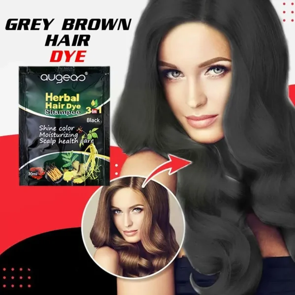 30ml Herbal Hair Dye Shampoo Shine Color Moisturzing Natural Shampoo Health Cover Hair Black Scalp Dye Care L5Y4