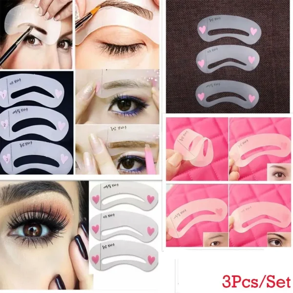 3Pcs/Set Beauty Accessories Template Tool 3 Styles Drawing Guide Eyebrow Shaper Kit Thrush Card Eyebrow Stencils Shaper