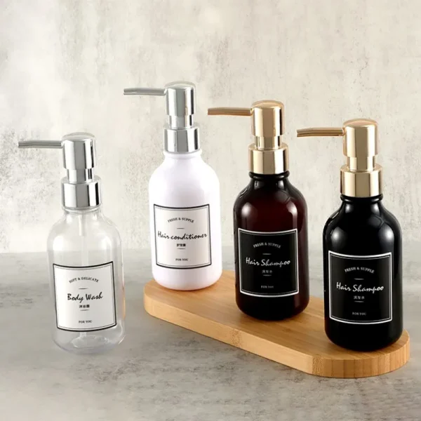 500ml Bathroom Soap Dispenser Amber PET Shampoo Shower Gel Bottle Refillable Body Wash Pump Bottle Lotion Hand Liquid Containers