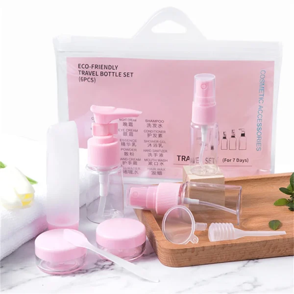 9Pcs Travel Refillable Bottles Set Spray Lotion Shampoo Shower Gel Cosmetics Empty Liquid Container Portable Tools on Airplane