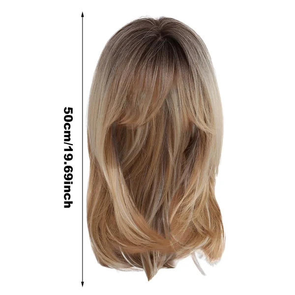 Brown Mixed Natural Blonde Wavy Synthetic Hair Wigs With For Women High Temperature Silk Rose Mesh Head Cover - Image 5