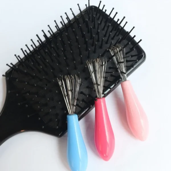 Comb Hair Brush Cleaner Plastic Handle Cleaning Brush Remover Embedded Beauty Tools Cleaning Products Portable Cleaning Supplies