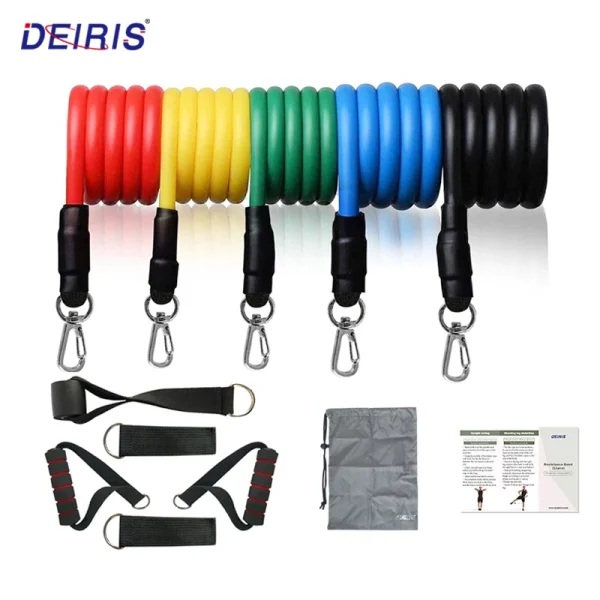Deiris Resistance Bands Set Exercise Bands Portable Gym Accessories Professional Fitness Training Physical Therapy Home Workouts