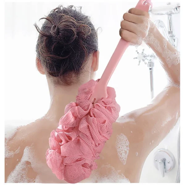 Exfoliating Cleaning Plastic Long Handle Bath Brush Scrub Bath Towel for Shower for Men Women Multi-Function Foam Bath Towel