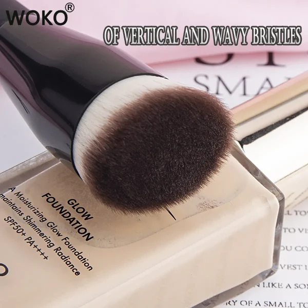 Flat Top Foundation Makeup Brushes Flat Angled Synthetic Hair Face Contour Foundation Liquid Cream Bronzer Buffing Makeup Tool - Image 2