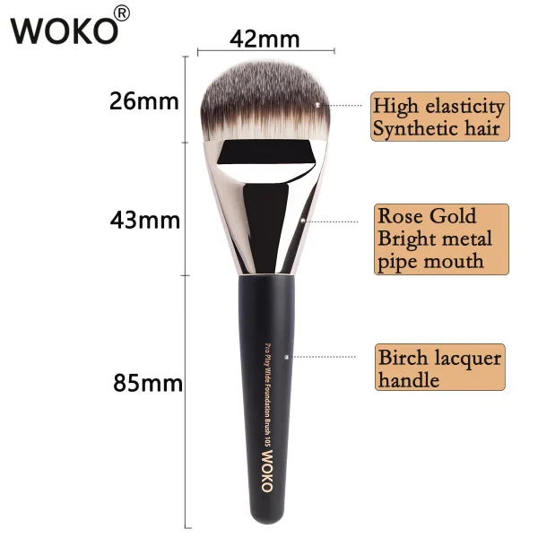 Flat Top Foundation Makeup Brushes Flat Angled Synthetic Hair Face Contour Foundation Liquid Cream Bronzer Buffing Makeup Tool - Image 5