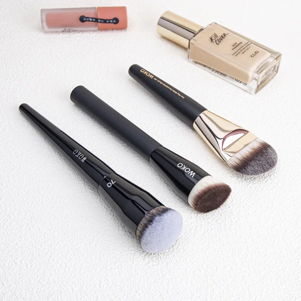 Flat Top Foundation Makeup Brushes Flat Angled Synthetic Hair Face Contour Foundation Liquid Cream Bronzer Buffing Makeup Tool - Image 6