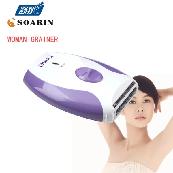 KEMEI Three In One Epilator Electric Hair Removal Purple Lady Shaver Rechargeable Epilator Women Bikinis Shaving Products Body