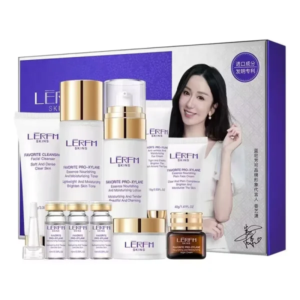 LERFM Luxury Glass Color Enhances Nourishment and Moisturizes the Face with a 10 Piece Set of Moisturizers - Image 2