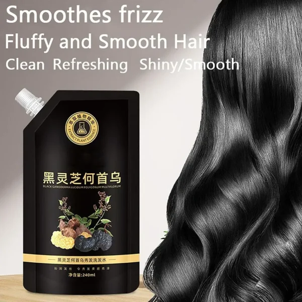 Polygonum Multiflorum Shampoo For White Hair Turns to Black Professional Blackening Growth Hair Nourishing Care Prevent Hai C7U8