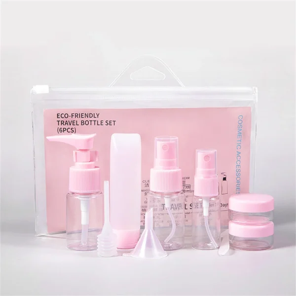 Portable Travel Refillable Empty Bottle Set Shampoo Shower Gel Spray Bottle Lotion Cream Jars Bottling Cosmetics Container 9pcs