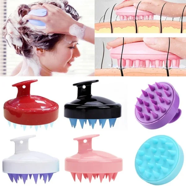 Silicone Head Body To Wash Clean Care Hair Root Itching Scalp Massage Comb Shower Brush Bath Spa Anti-Dandruff Shampoo