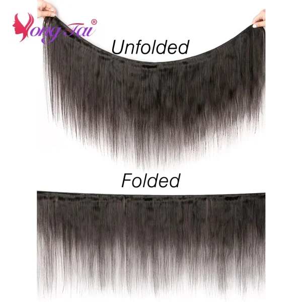 YuYongtai Brazilian Hair Weave 4 Bundles With Lace Closure Straight Human Hair Extenions Natural Color Cheap Items And Free Ship - Image 2