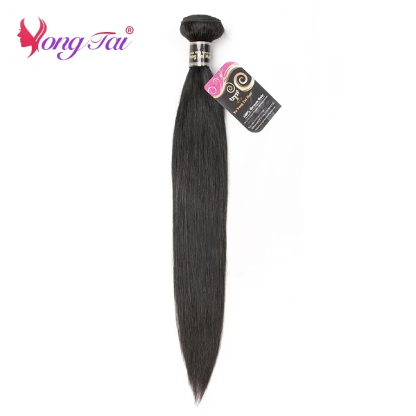 YuYongtai Brazilian Hair Weave 4 Bundles With Lace Closure Straight Human Hair Extenions Natural Color Cheap Items And Free Ship - Image 4