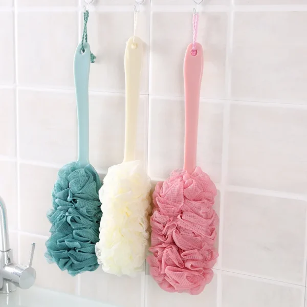 Exfoliating Cleaning Plastic Long Handle Bath Brush Scrub Bath Towel for Shower for Men Women Multi-Function Foam Bath Towel - Image 2