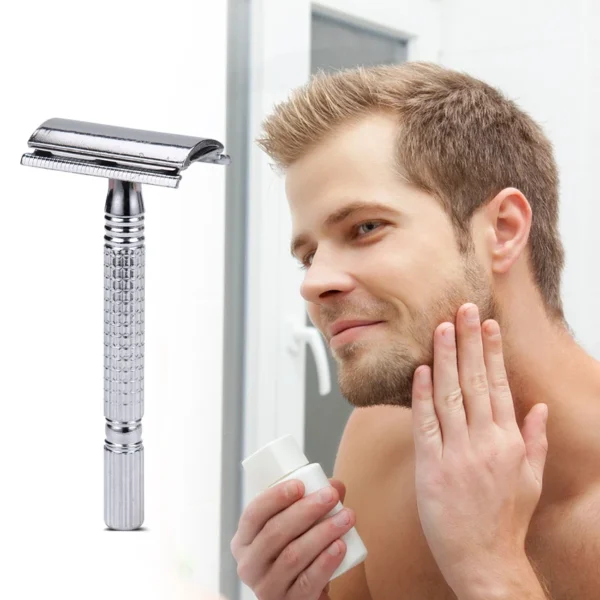 Metal Hand Razor Razor Double-Sided Blade Shaving Knife Face Razor Double Edge Razor Shaving And Hair Removal Products - Image 2